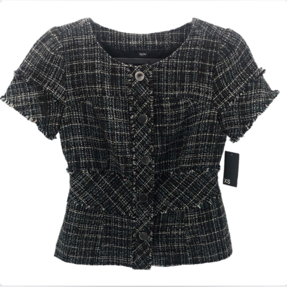 NWT MOSSIMO SUPPLY CO women’s short sleeve tweed blazer